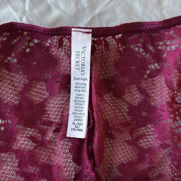 Victorias secret Lace Adjustable String Bikini Panty campari red size xl - Picture 3 of 5